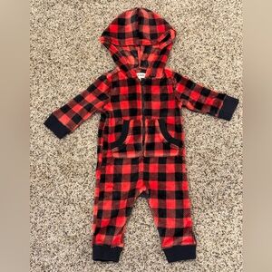 Cozy Red Plaid Kids One Piece * 0-12 months * Little Blue House